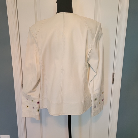 Terry Lewis White Lamb Leather Jacket - Picture 4 of 5